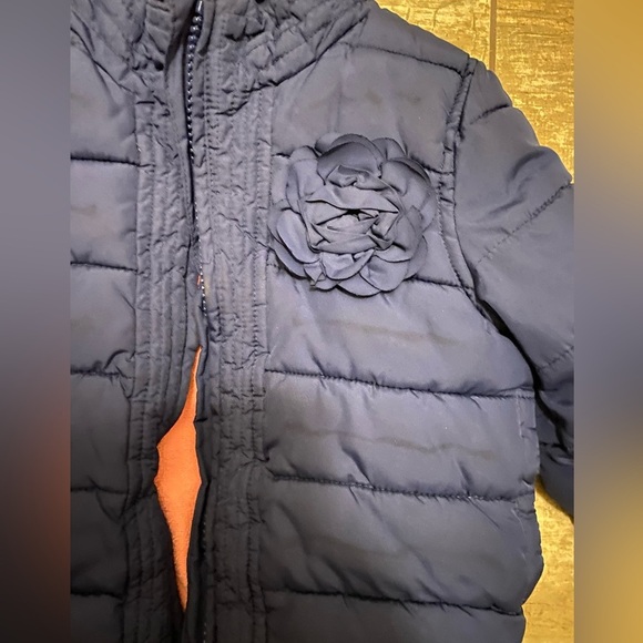 BabyGap navy blue puffer with flower detail size 2 yrs - Picture 3 of 9